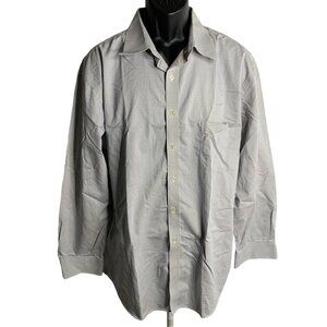 Tasso Elba Button Down Regular Fit Shirt XXL Blue Check Non Iron Long Sleeves